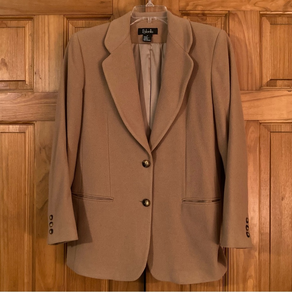 NWOT Rafaella Vintage 80s Jacket 70% Wool Lined Coat Tan Size 10